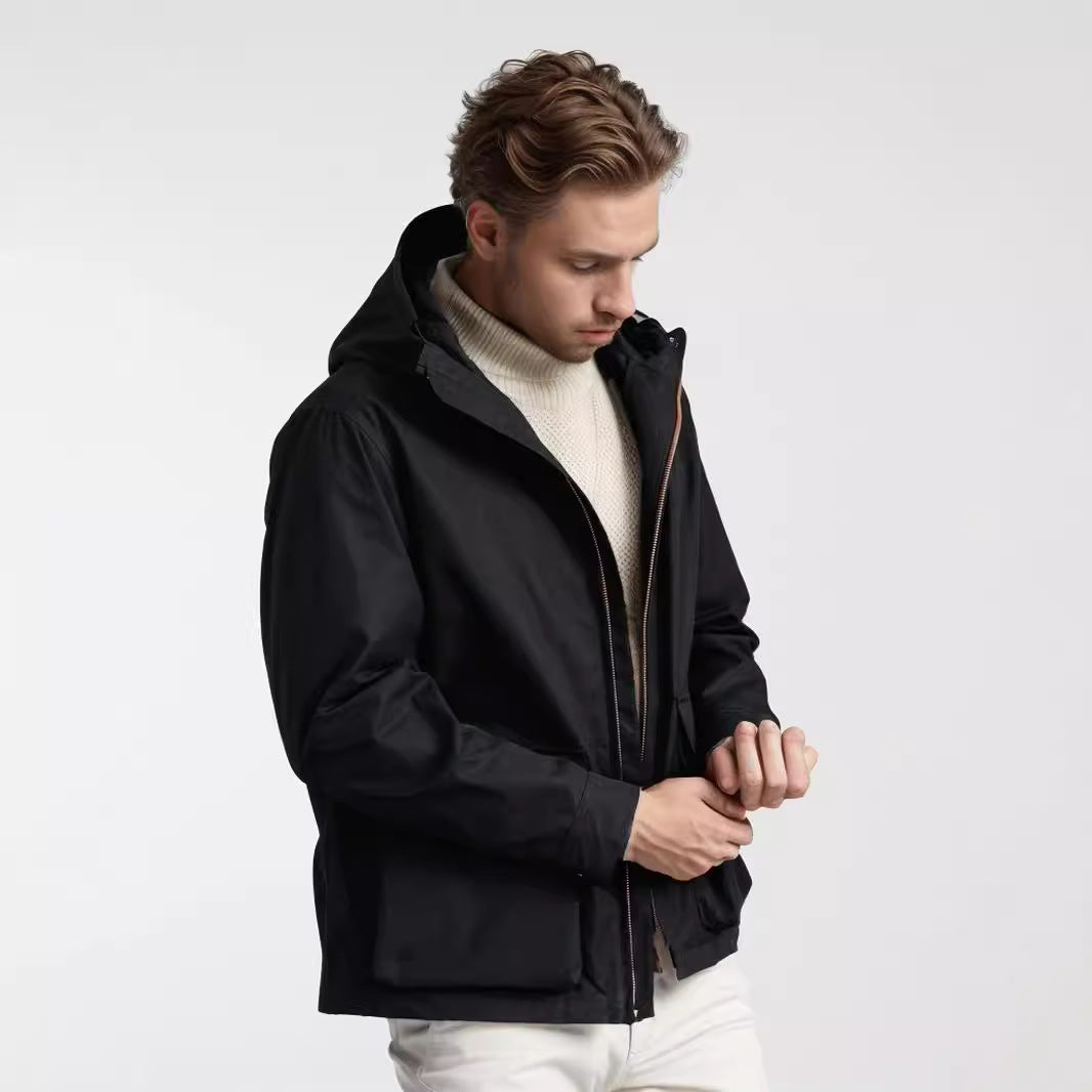 Herren Outdoormantel mit abnehmbarer Kapuze EB