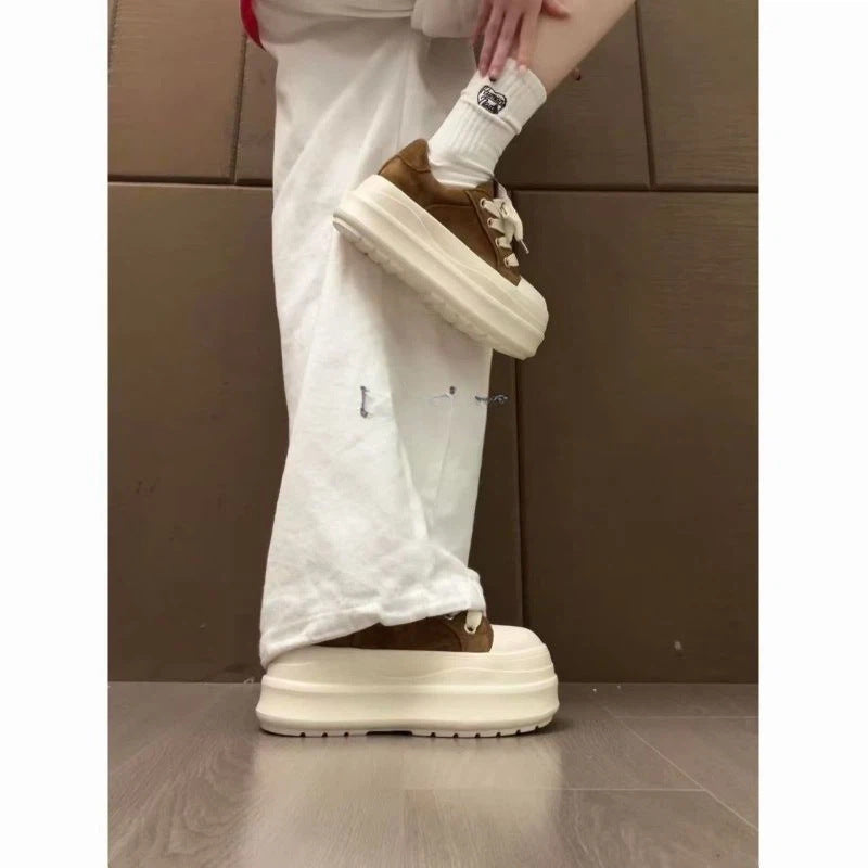Damen Modische Plateau Sneakers mit weicher Sohle und lässigem Design EB