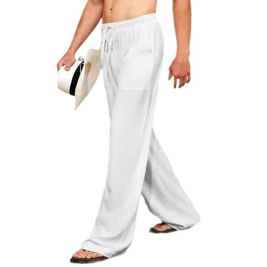 Herren nan weite Leinenhose mit Tunnelzug, aufgesetzten Seitentaschen und Relaxed-Fit Eichborn Berlin