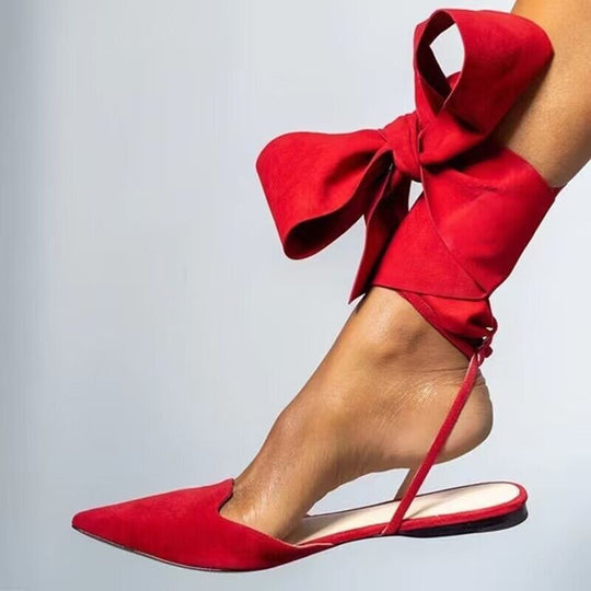 Damen elegante Slingback-Ballerinas mit funkelnden Strass-Details EB