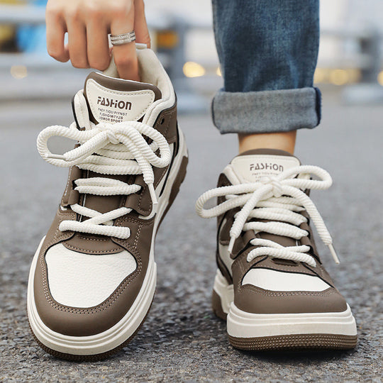 Damen sportliche High-Top Sneakers mit atmungsaktiver Oberfläche und stoßdämpfender Sohle EB