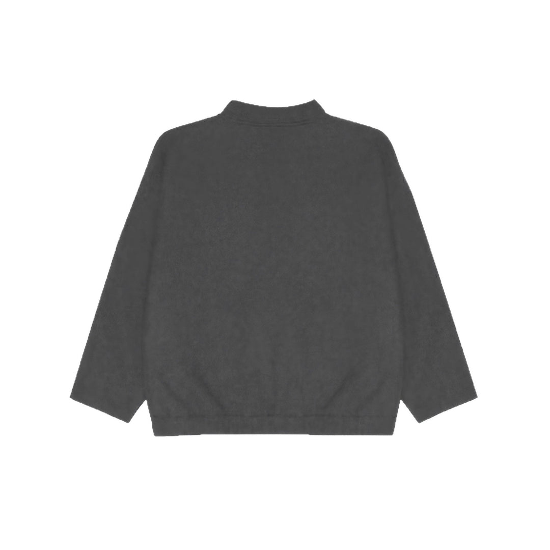 Damen nan kuschelige Fleece-Bomberjacke mit Stehkragen Rippbund und Druckknopfleiste EB
