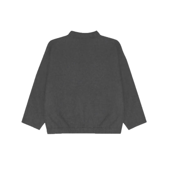 Damen nan kuschelige Fleece-Bomberjacke mit Stehkragen Rippbund und Druckknopfleiste EB