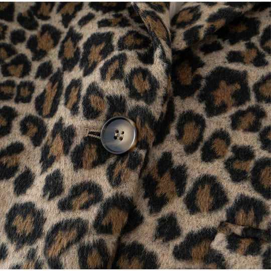 Damen Eleganter Leopardenmuster Blazer EB