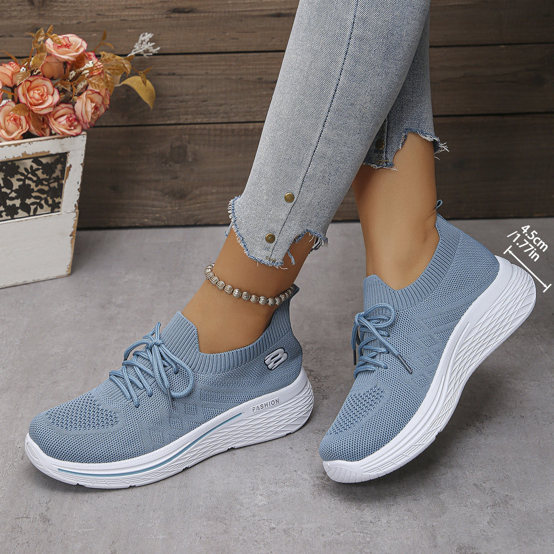 Damen Sportliche Sneakers mit elastischem Kragen und atmungsaktiver Mesh-Oberfläche EB