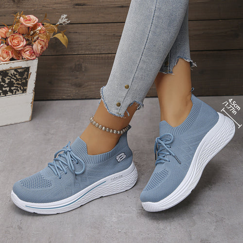 Damen Sportliche Sneakers mit elastischem Kragen und atmungsaktiver Mesh-Oberfläche EB
