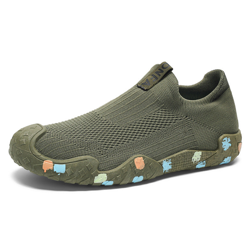 Damen Atmungsaktive Slip-On Sportschuhe mit rutschfester Gummisohle und elastischem Strickmaterial EB