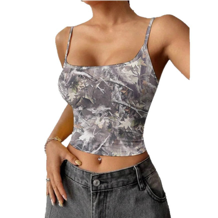 Damen ärmelloses Top im Camouflage-Design EB