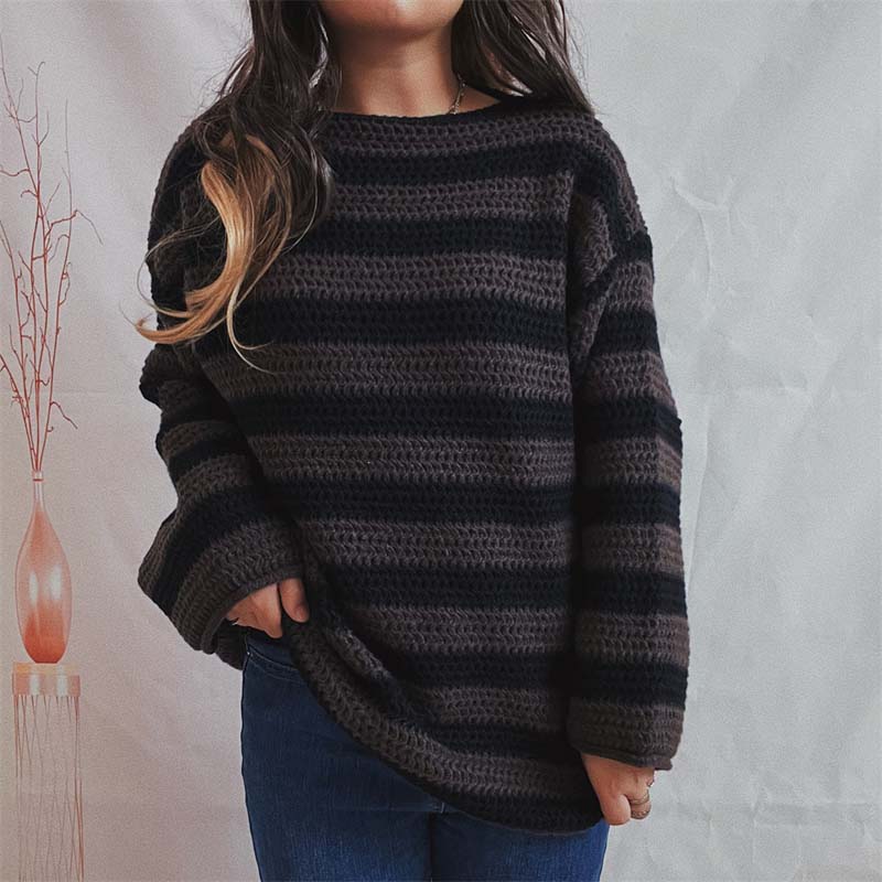 EB | Gestreifter Strickpullover Mit Sanften Farben
