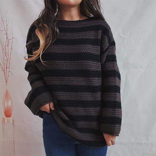 EB | Gestreifter Strickpullover Mit Sanften Farben