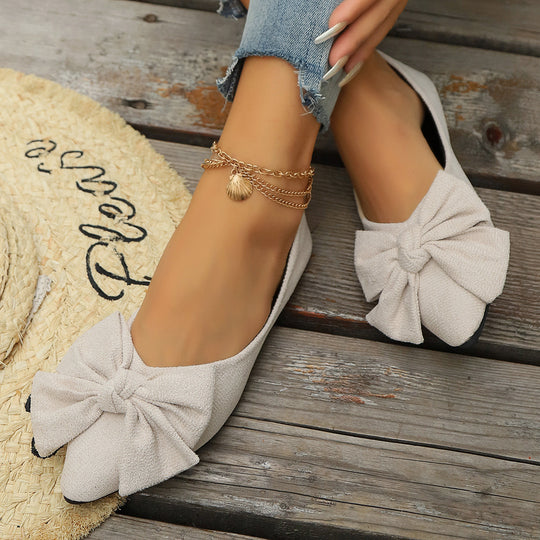 Damen Ballerinas mit eleganter Schleifenapplikation und spitzem Zehenbereich EB