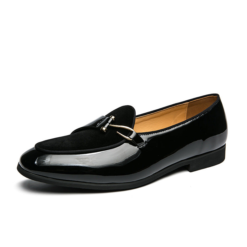 Damen Elegante Mokassins mit luxuriösem Glanz und dekorativem Schnallenverschluss EB