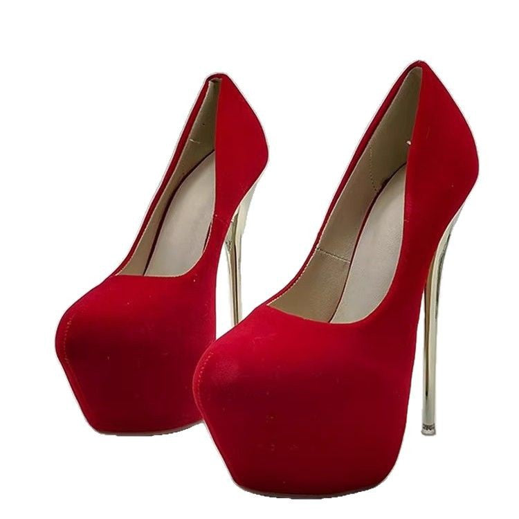 Damen elegante Stiletto-Pumps mit goldenen Akzenten EB