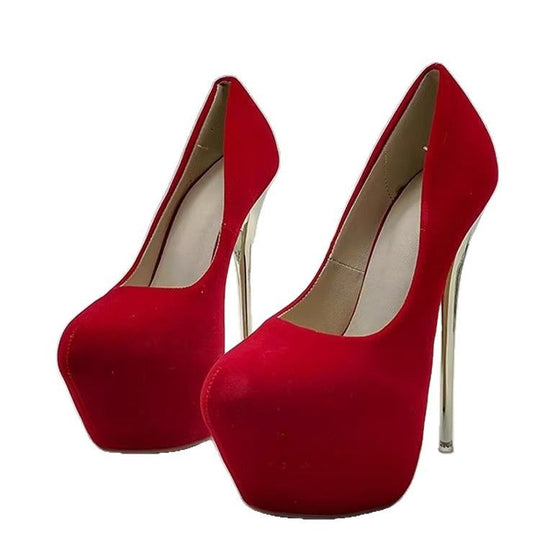 Damen elegante Stiletto-Pumps mit goldenen Akzenten EB