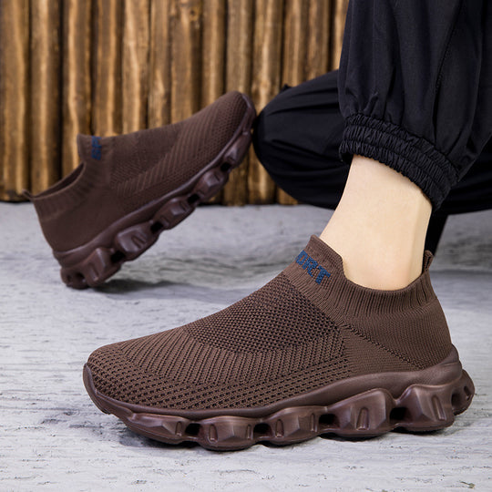 Damen Bequeme Strick-Sneaker mit elastischem Bund EB