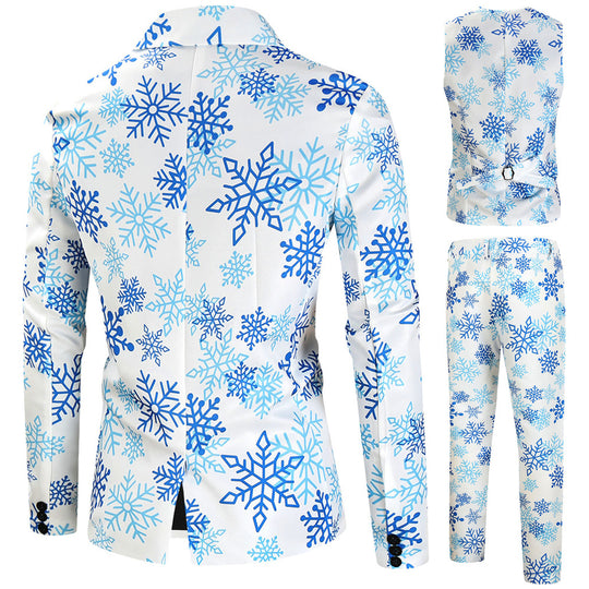 Herren elegantes Anzug-Set mit kreativem Schneeflocken-Muster EB