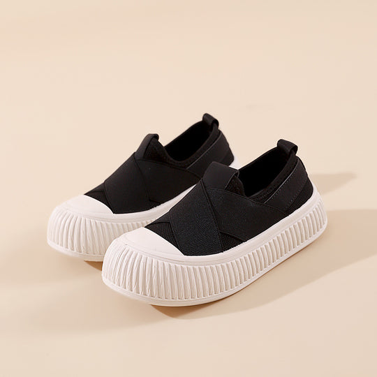 Damen modische Slip-On Sneakers mit elastischem X-Design und rutschfester Sohle EB