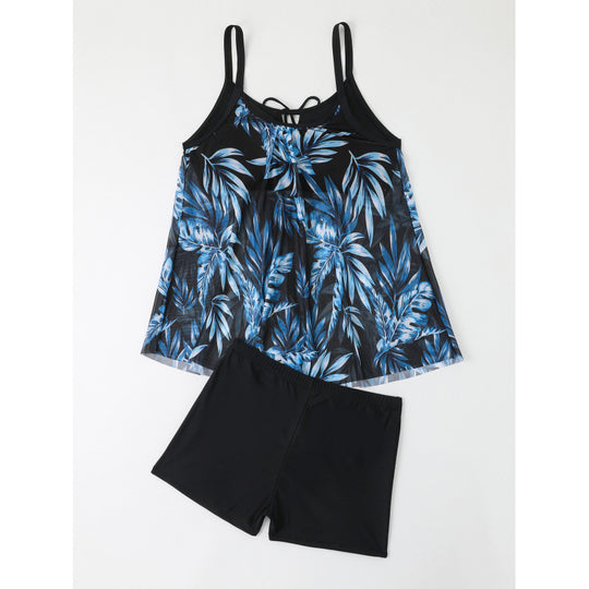 Damen Tankini-Set mit floralem Oberteil und figurbetonendem Unterteil EB