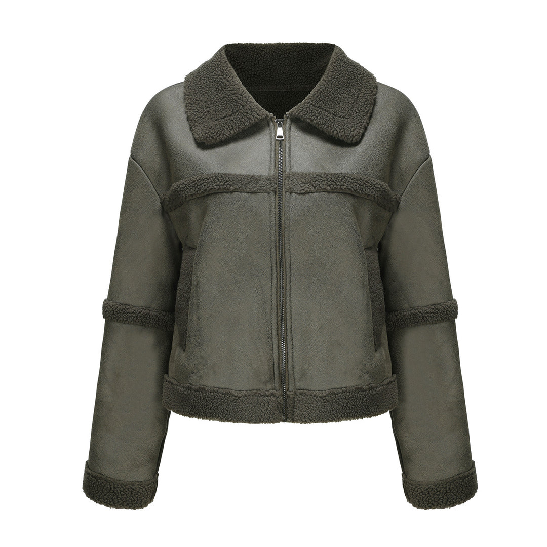 Damen Übergangsjacke mit weichem Fleece und stylischem Kragen EB