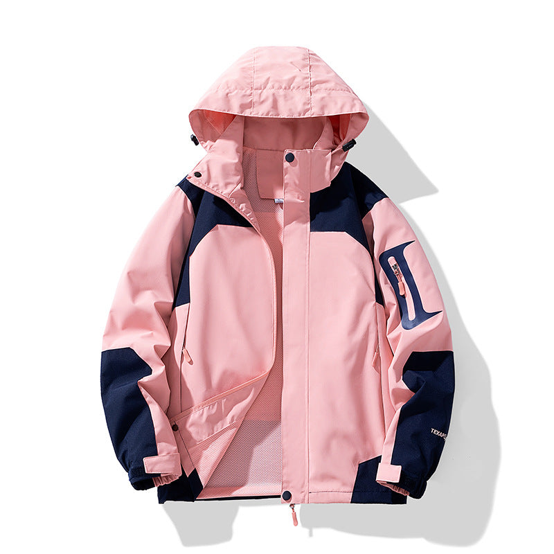 Herren winddichte Softshell-Outdoorjacke mit verstellbarer Kapuze, verschließbarer Ärmeltasche und atmungsaktiver Membran EB