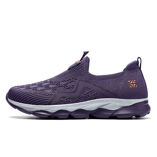 Damen bequeme Slip-On Sneakers mit atmungsaktiver Oberflächenstruktur EB