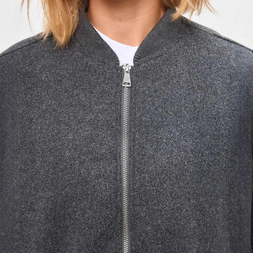 Damen Modernes Oversize-Fleecejacke mit hochgeschlossenem Kragen und seitlichen Eingrifftaschen EB