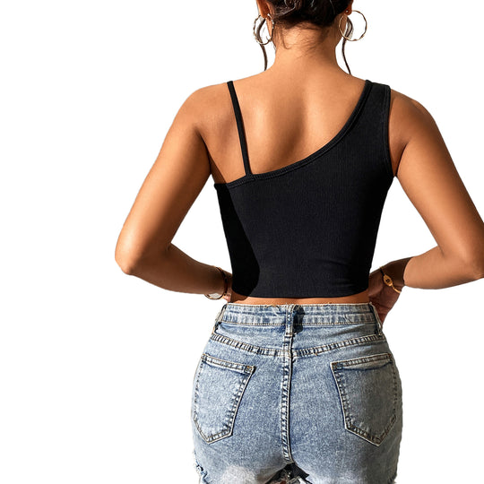Damen cropped Oberteil mit modischen Kettendetails EB