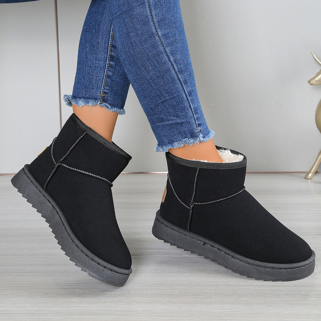Damen modische Winterstiefeletten mit warmem Innenfutter und rutschfester Sohle EB