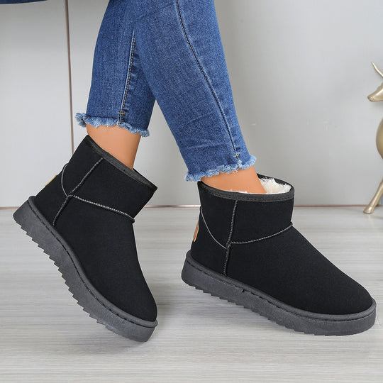 Damen modische Winterstiefeletten mit warmem Innenfutter und rutschfester Sohle EB
