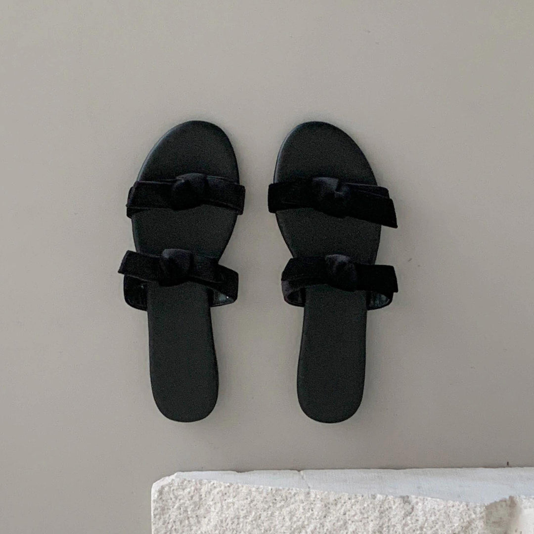 Damen stilvolle Slipper mit dekorativem Schleifendetail EB