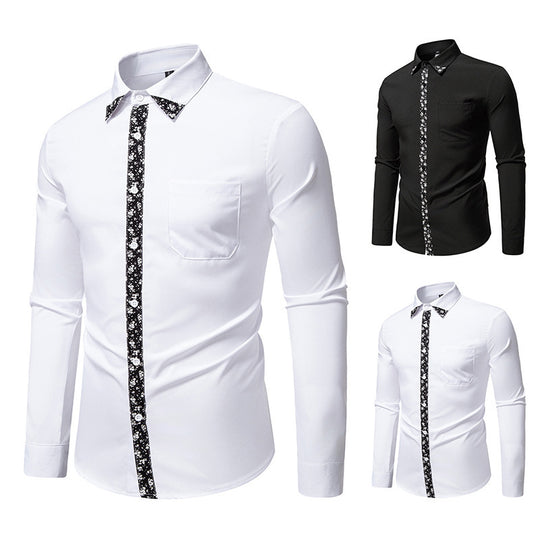 Herren Hemd mit floralem Design und eleganter Knopfleiste EB