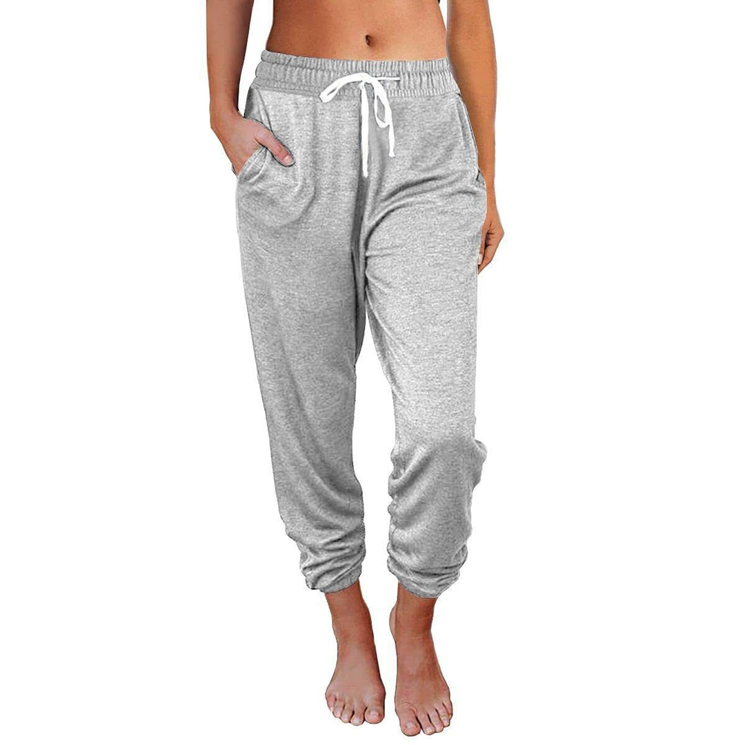 Damen bequeme Sweatpants mit Kordelzug und praktischen Taschen EB
