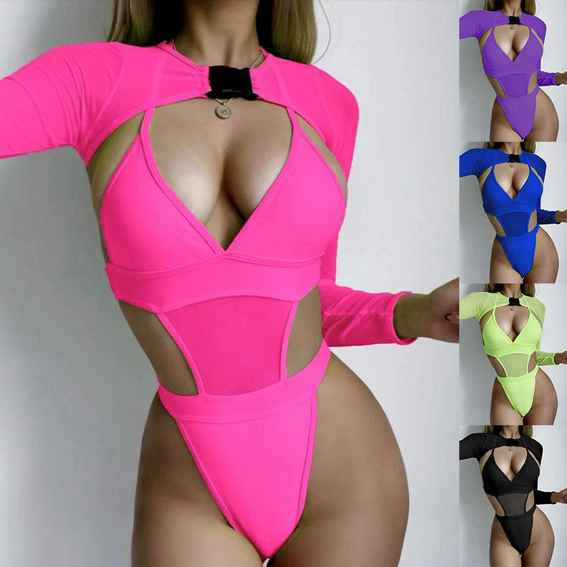 Damen Einteiler Badeanzug mit sportlichem Design EB