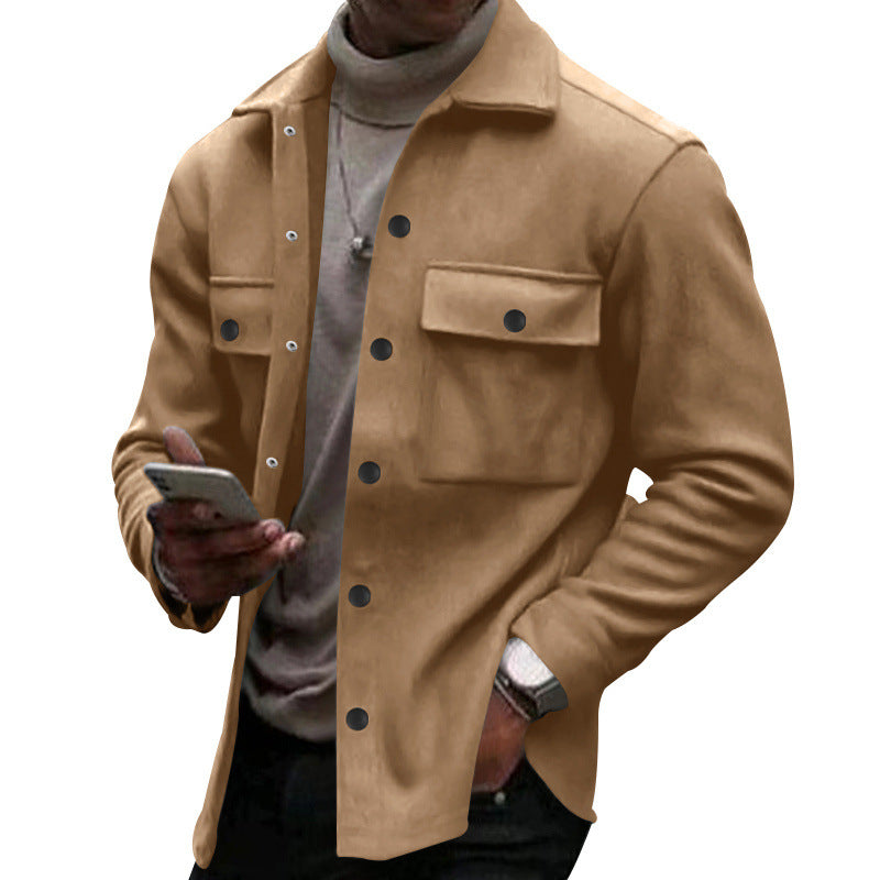 Herren lässige Overshirtjacke mit großen Brusttaschen und modernem Design EB