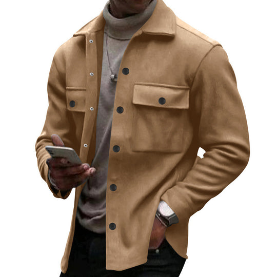 Herren lässige Overshirtjacke mit großen Brusttaschen und modernem Design EB