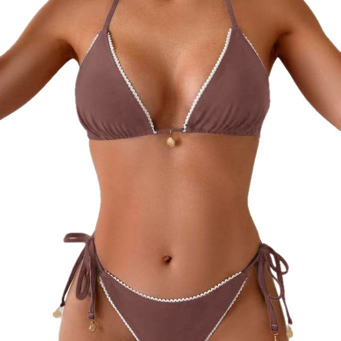 Damen Triangel-Bikini mit eleganten Rüschendetails EB
