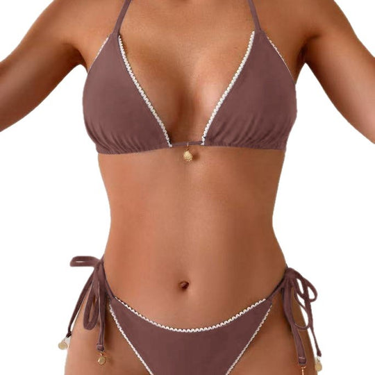 Damen Triangel-Bikini mit eleganten Rüschendetails EB