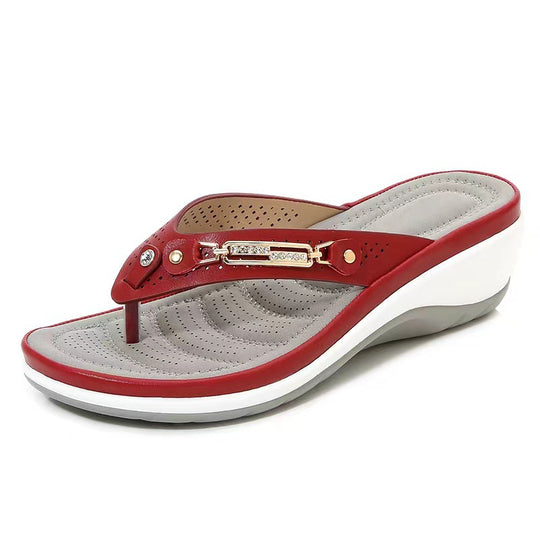 Damen Wedge-Sandalen mit modischem Riemendesign und ergonomischem Fußbett EB