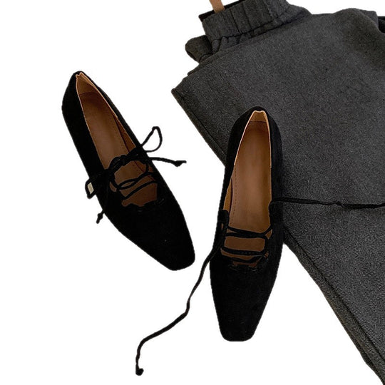 Damen Elegante Ballerinas mit Schnür-Design EB