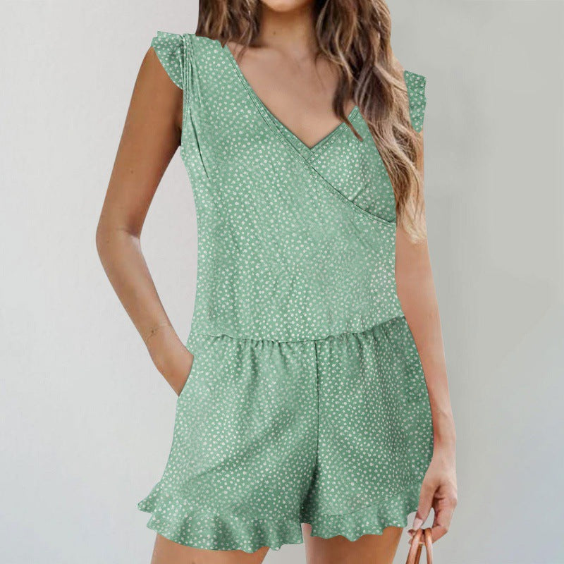 Damen Jumpsuit mit anmutigen Rüschenärmeln und figurschmeichelnder Silhouette EB