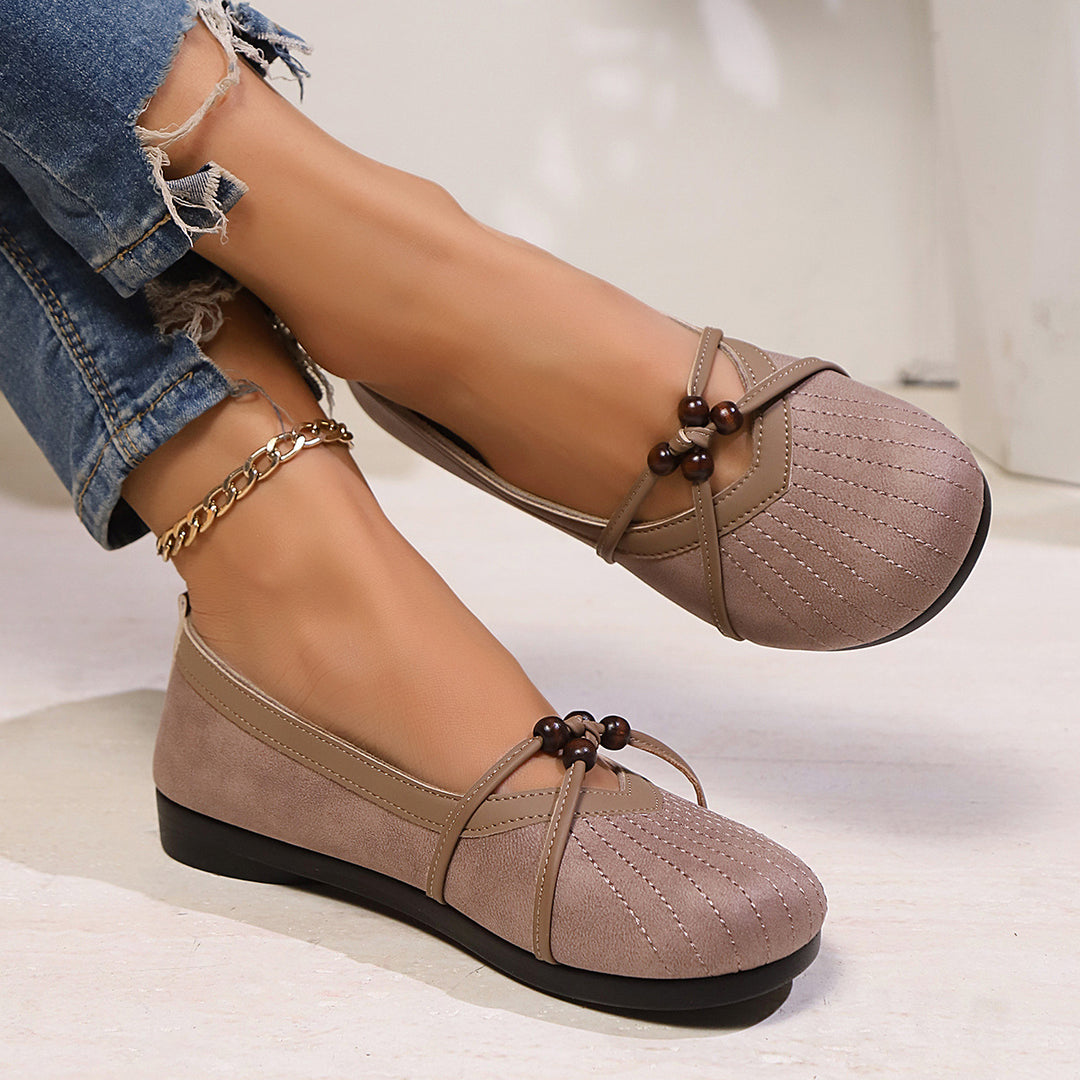 Damen schicke Ballerinas mit dekorativer Schleifen-Applikation EB