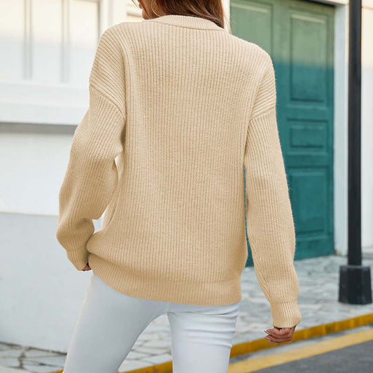 EB | Einfarbiger Strickpullover Mit Feinem Strick