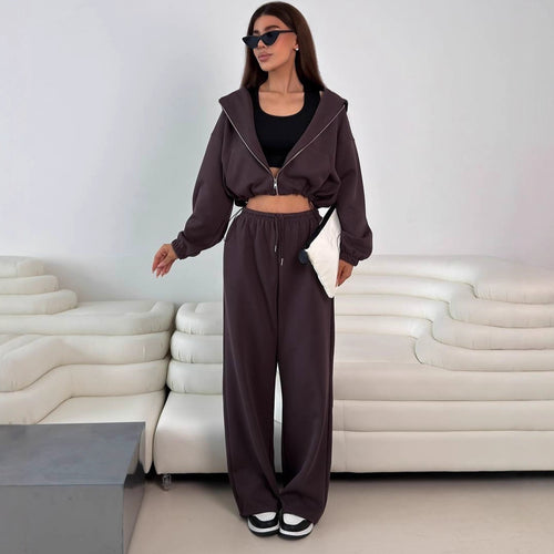Damen lässige Kapuzenjacke mit hohem Kragen und Reißverschluss EB