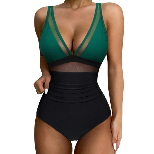 Damen Hochgeschnittener Badeanzug mit modischem Cut-Out EB