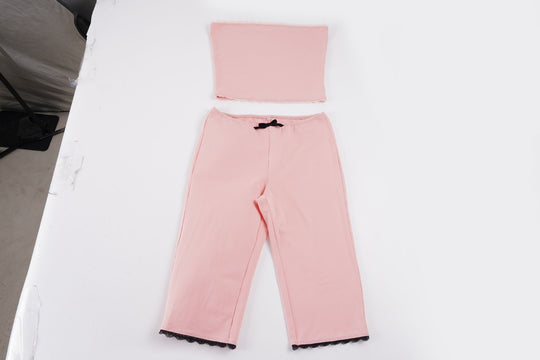 Damen Schlafanzug-Set mit Bustier und Capri-Hosen EB