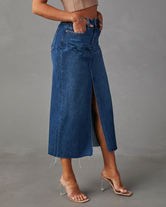 Damen Midi-Jersey-Rock mit Schlitzeffekten EB