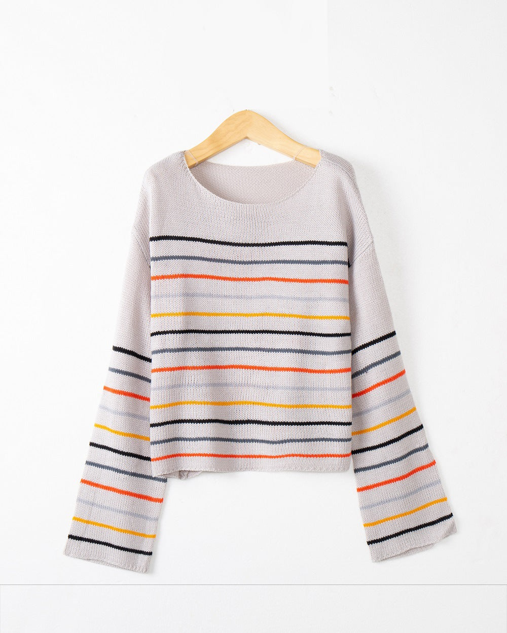 Damen Oversized Streifenpullover aus weichem Material mit weitem Schnitt EB