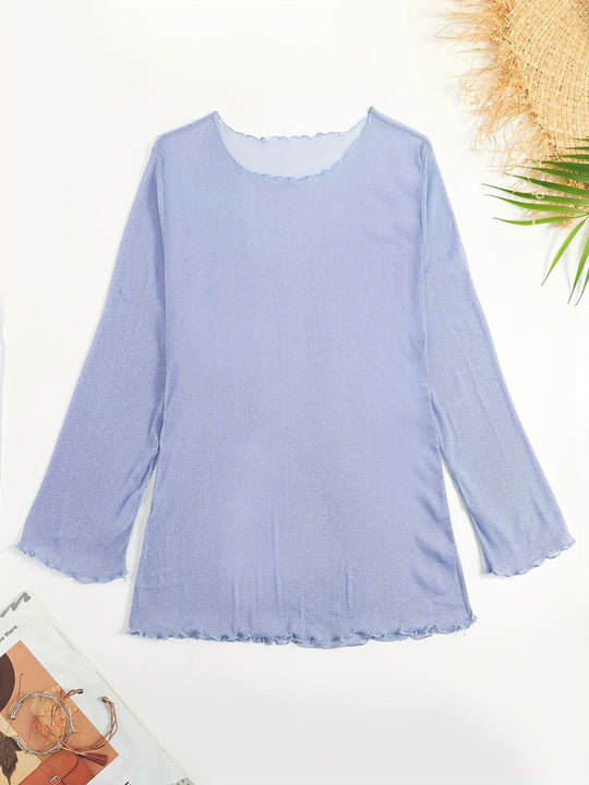 Damen Strandoberteil mit glitzerndem Material EB