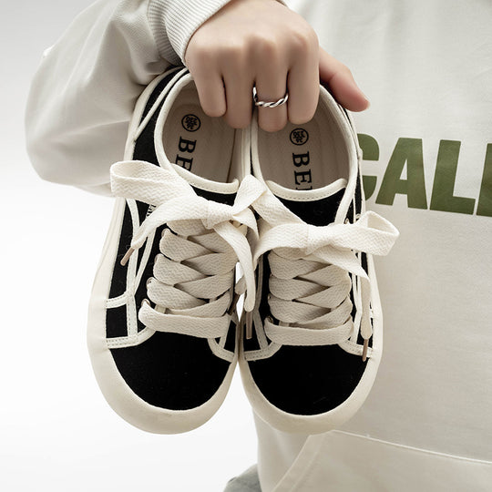 Damen Modische Sneaker mit elastischer Schnürung und komfortabler Sohle EB