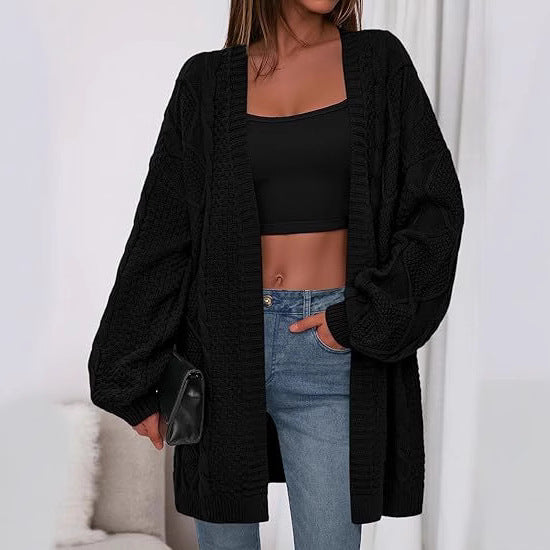 Damen Großer, gestrickter Cardigan EB